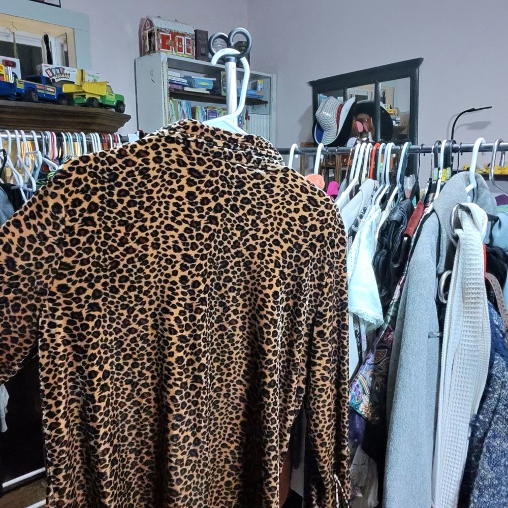 Sag Harbor Leopard Print Button Down Shirt